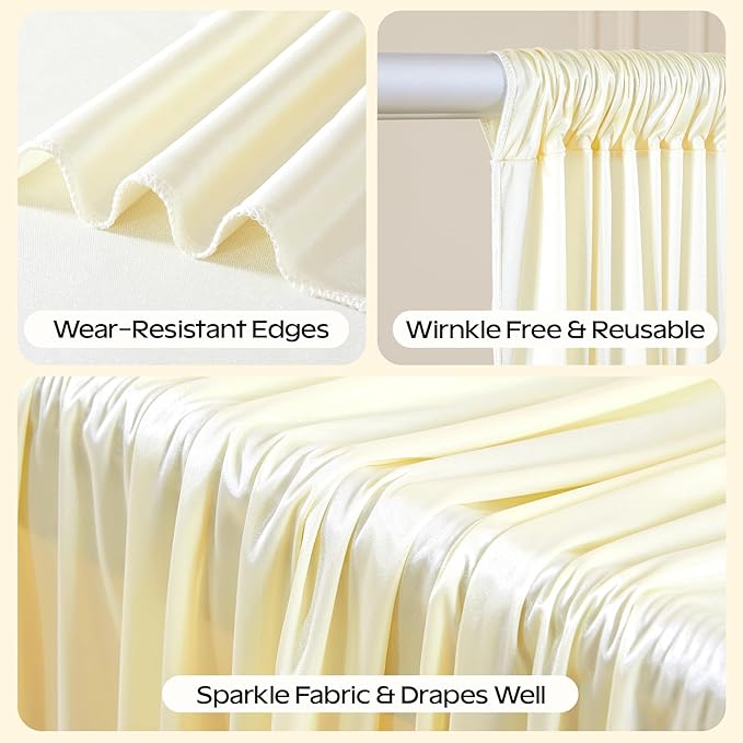 Champagne Glitter Backdrop Curtain - Image 2