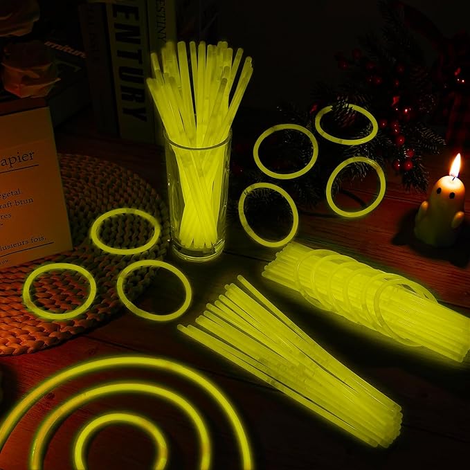 60 Pack 8” Yellow Glow Sticks Bulk - Image 4