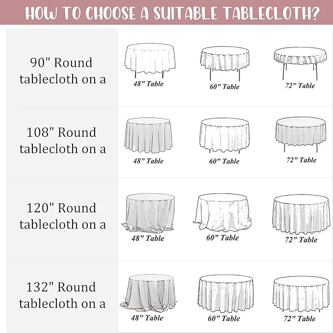 8 Pack Premium Round Tablecloth 90 Inch Round Table Covers Bulk Washable - Image 7