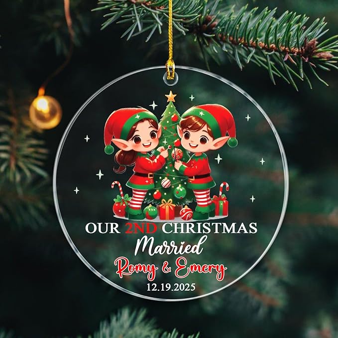 Customized Our 2ND Christmas Married Ornaments - Image 3