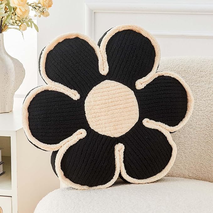 Flower Pillow, Soft Flower Decorative Throw Pillow, Cute Daisy Flower Shaped by Kcvvcr