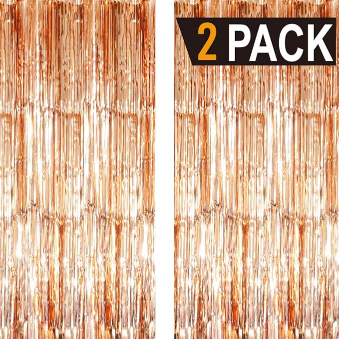 GOER 6.4 ft x 8.2 ft Metallic Tinsel Foil Fringe Curtains, Graduation - Image 2