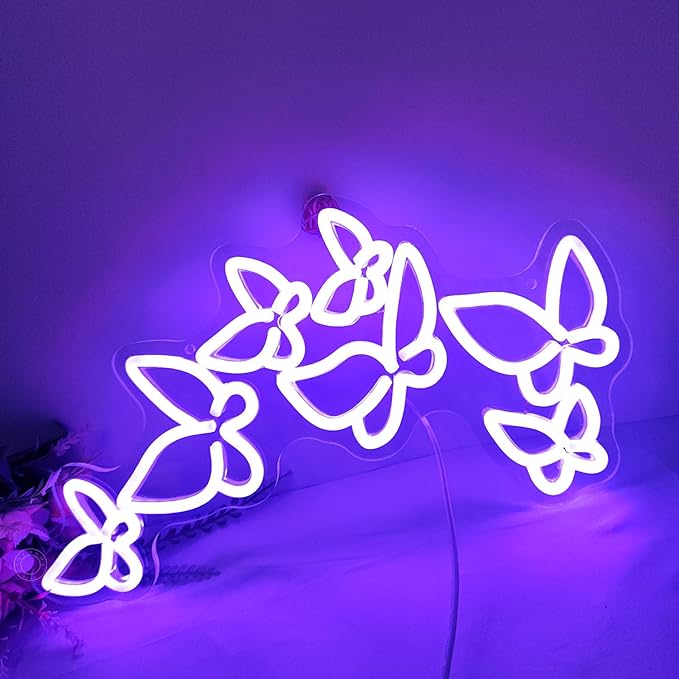 SYLHOME Butterfly Led Neon Light Sign Girls Bedroom Kids Room Beauty Studio - Image 5