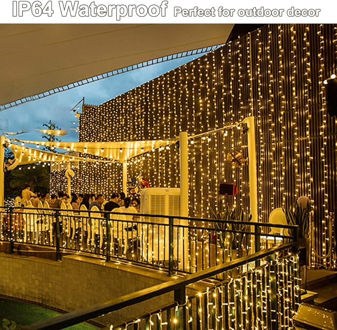 YEOLEH String Lights Curtain, 7.9 x 5.9Ft 144LEDs USB Powered Fairy Lights - Image 3