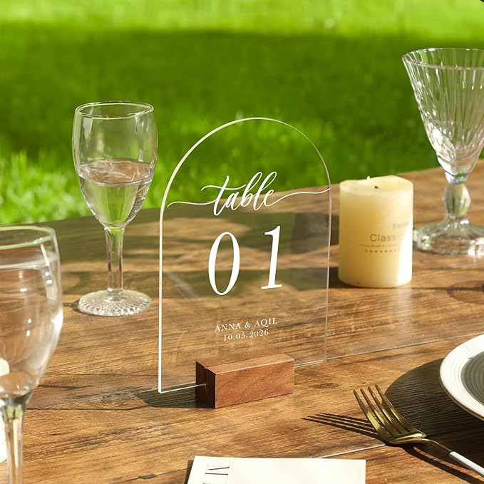 UNIQOOO 20 Pcs Acrylic 5x7 Clear Arch Table Sign - Image 3