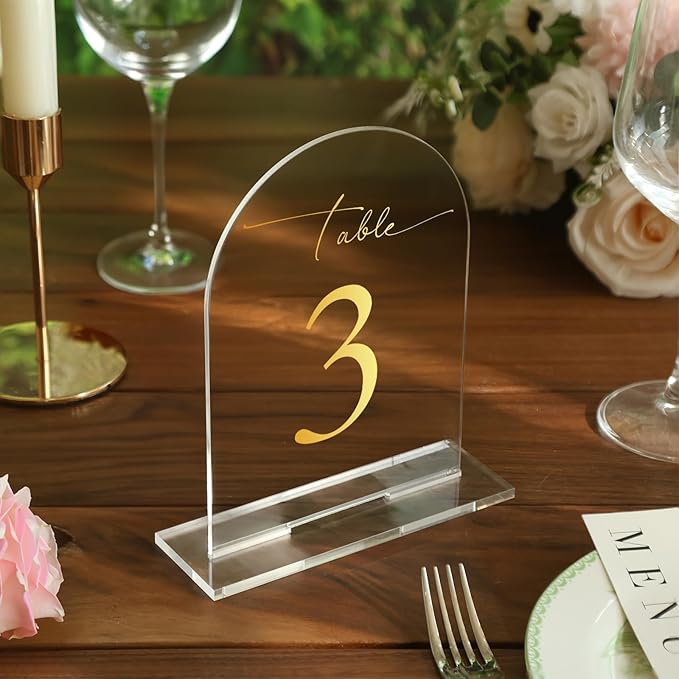 UNIQOOO 10 Pack Acrylic 5x7 Clear Arch Table Sign - Image 3