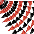 65FT Red Black Triangle Pennant Banner Flag Metallic Fabric Bunting Garland by raqieden