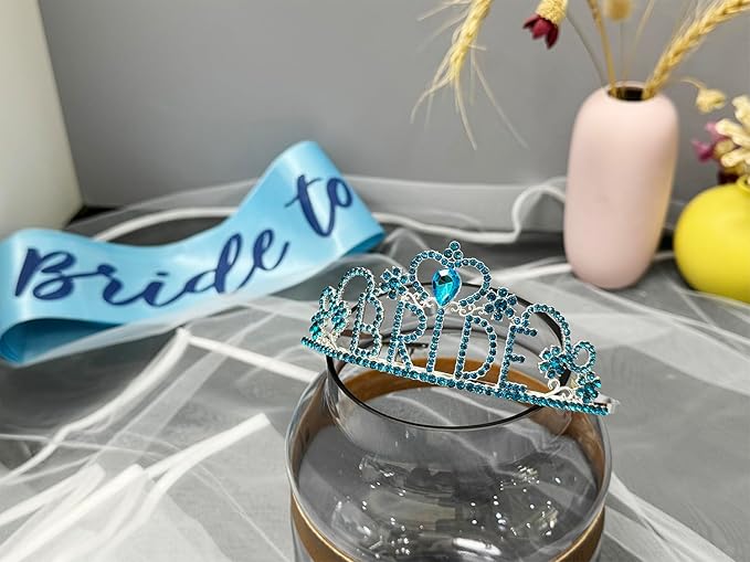 JETKONG 3 Pcs Bachelorette Party Decorations "BRIDE" Crown, Bride to Be - Image 2