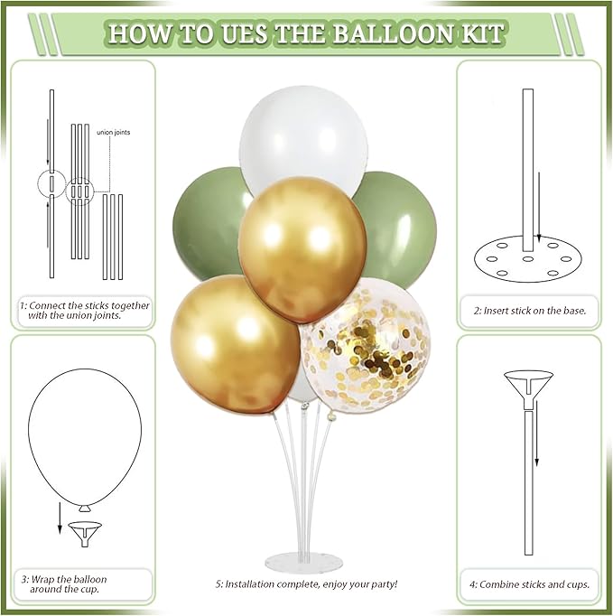 310 Pcs Sage Green Bridal Shower Decorations, Bachelorette Party Decorations - Image 6