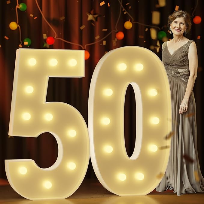 Marquee Numbers 4 Feet Tall Large Light Up Numbers 50th Birthday Decorations by Letsmakeitimpressive