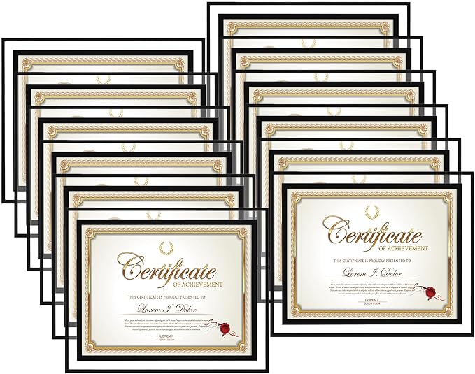 Rempry 8.5x11 Picture Frame Set of 12, Vertical or Horizontal Tabletop Display by Rempry