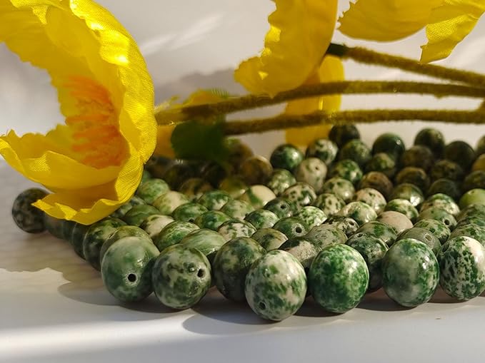 Stone Beads 8mm 100pcs Green Spot Jasper Beads Round Loose Gemstones Beads - Image 5
