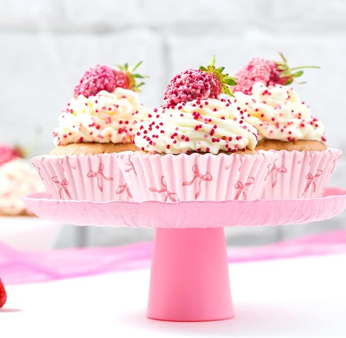 300pcs Pink Bow Cupcake Liners, Bow Cupcake Wrappers Pink Baking Cups - Image 5