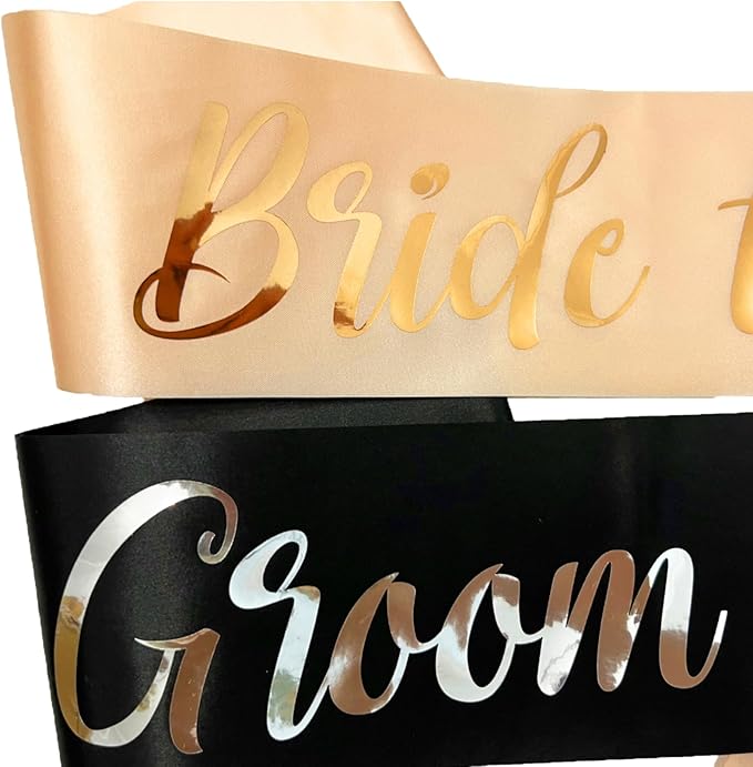 Bride to Be Sash and Groom to Be Sash, Bachelorette Party Supplies Engagement - Image 3