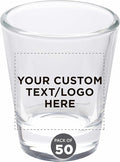 Custom Shot Glasses 1.75 oz. Set of 50, Personalized Bulk Pack by DISCOUNTPROMOS
