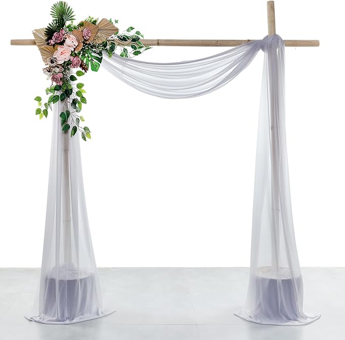 VDS Pack of 4 Panel Wedding Arch Draping Fabric Sheer Chiffon Fabric Drapery by VDS