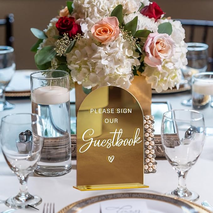 Acrylic Wedding Sign, Bridal Shower Decorations, Please Sign Our Guestbook Sign - Image 4