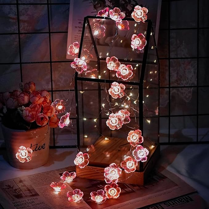 Pink Fairy Cherry Blossom Flower String Lights - Image 5