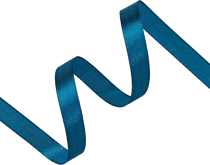 Turquoise Satin Ribbon 3/8 inch X Continuous 100 Yards, Single Face Polyester - Image 2
