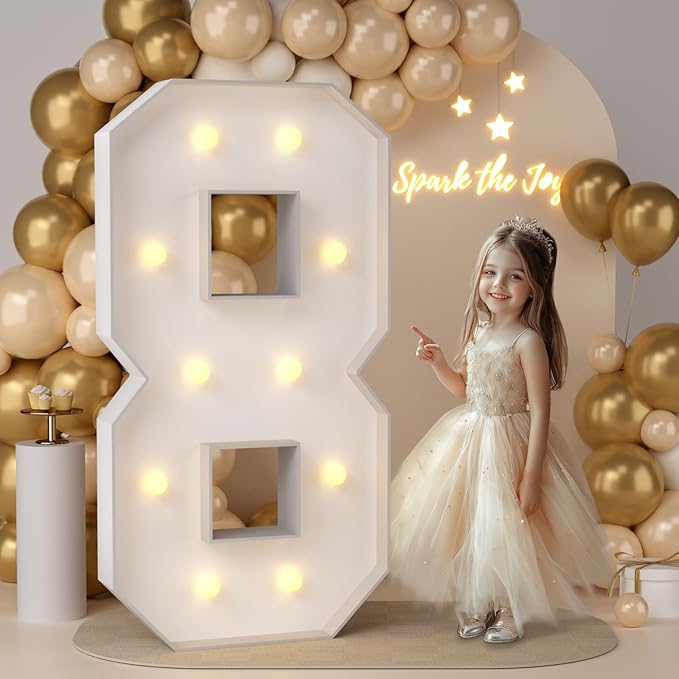 JoyMuse 4FT Marquee Number 8, 4 Feet Tall Light Up Letters by Unknown