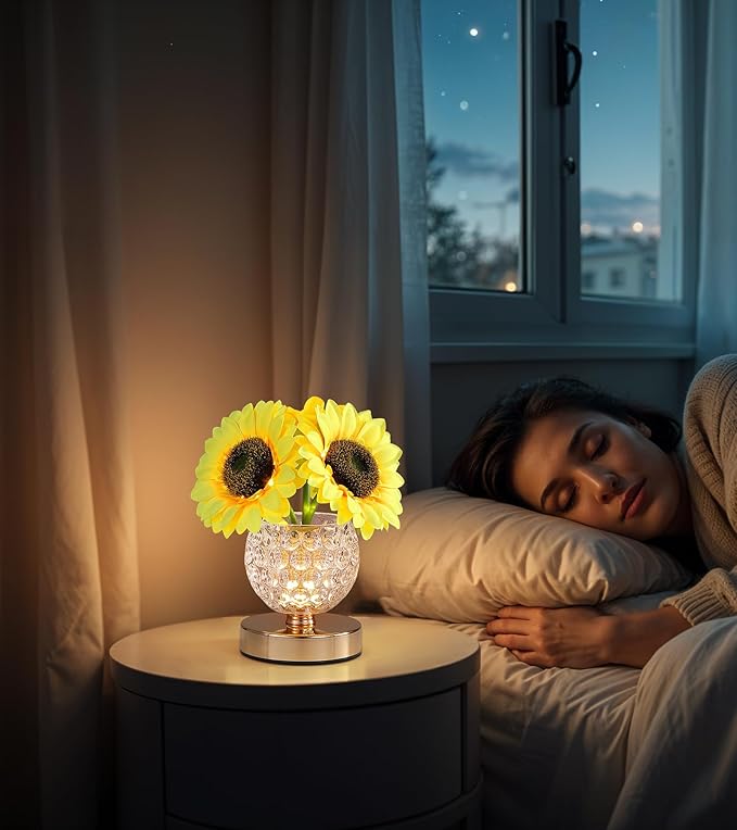 Sunflowers Lamp, Rechargeable Cordless Touch Table Lamp, 3-Colour Infinitely - Image 7