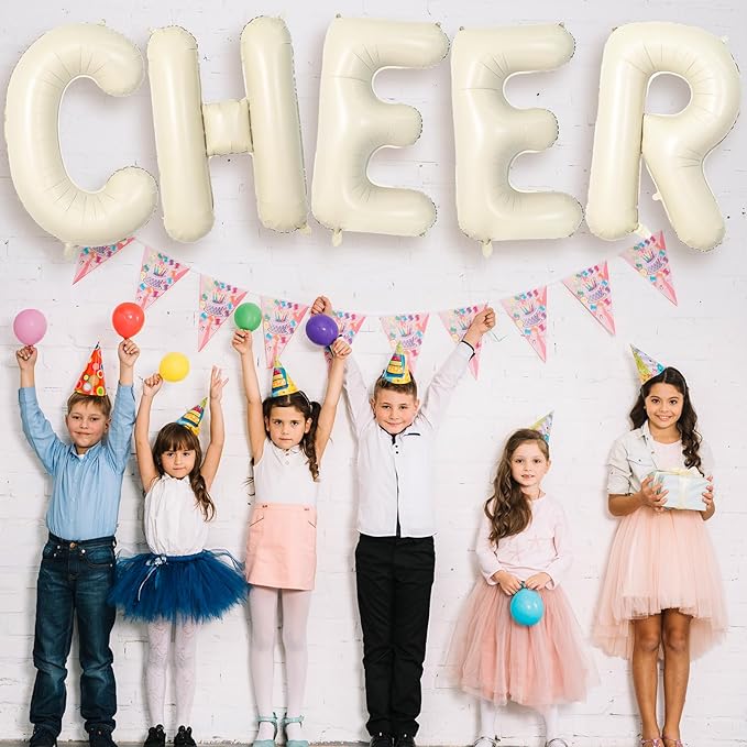 40 Inch Letter Balloons C, Big Custom A-Z Alphabet Foil Name Balloon Cream White - Image 3