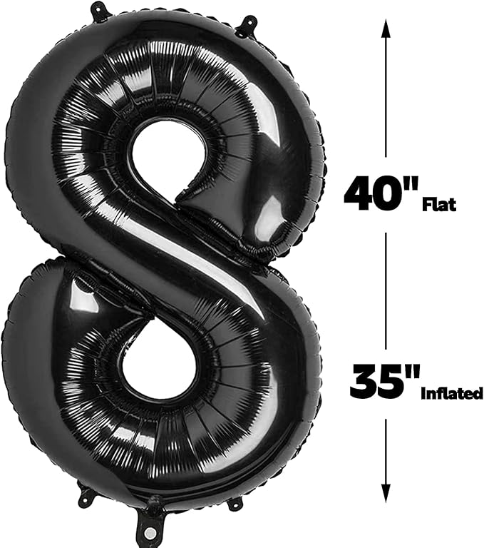 Black Number 80 Balloon - Image 2