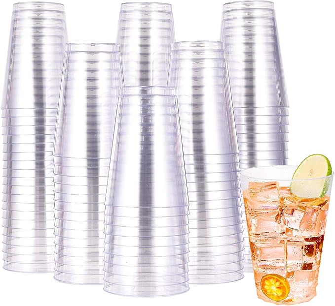 JOLLY CHEF 16 oz Clear Disposable Plastic Cups, 100 Pack Heavy-duty Plastic by JOLLYCHEF