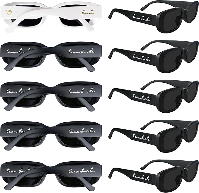 Bride's Babes Bachelorette Sunglasses, Bridesmaid Sunglasses, 10 Pack Rectangle by Unknown