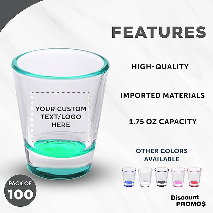 Custom Shot Glasses 1.75 oz. Set of 100, Personalized Bulk Pack - Image 2