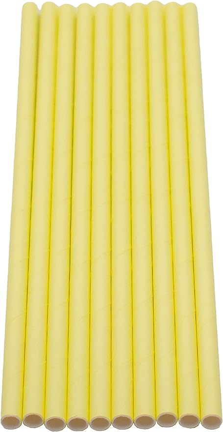 Pack of 300 Pastel Yellow Biodegradable 4-Ply Paper Drinking Straws - Image 4