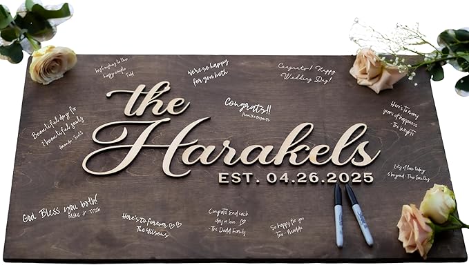 Personalized Last Name Guest Book, Unique Guest Book Sign, Custom Alternative by Obsidian+Home+Creations