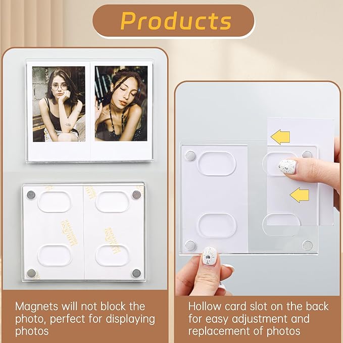 6Pack Magnetic Refrigerator Picture Frames fit 2PCS Mini 2x3 Pictures Collage - Image 6