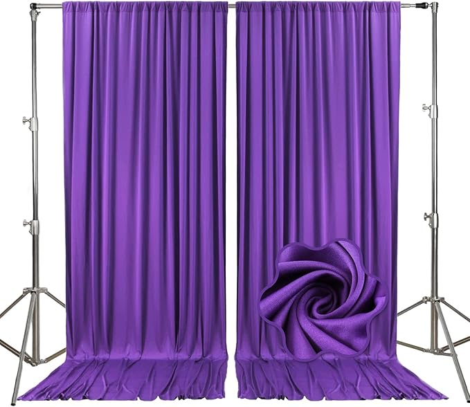 10ft x 10ft Purple Backdrop Curtains by Tisspoms