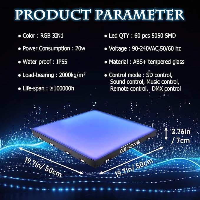 Dance Floor Stage Lights-Tempered Glass - Image 5
