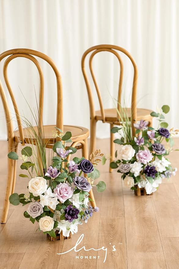 Ling's Moment 17.5" Tall Standing Artificial Flowers Arrangements 4 pcs Wedding - Image 3