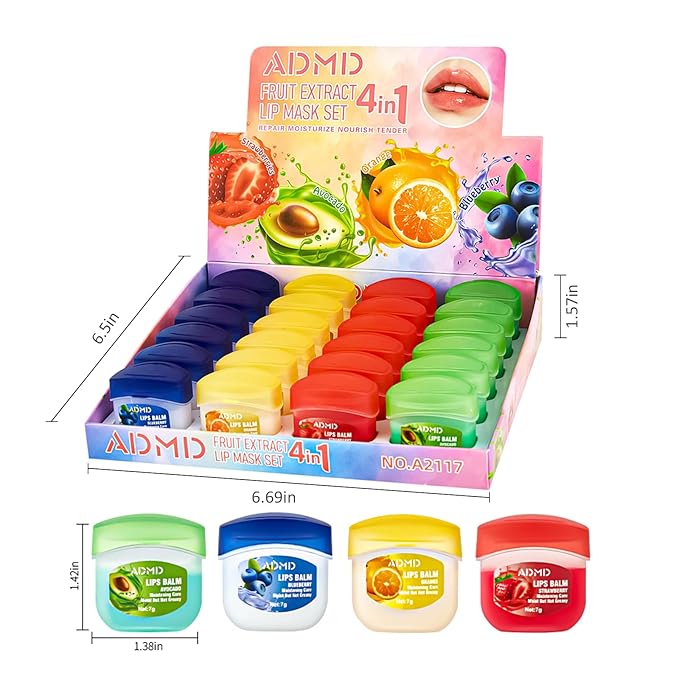 Lip Moisturizing Set, 24 Nourishing And Lip Balm Fruit Flavor Sets, Suitable - Image 2