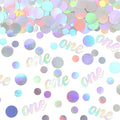 One Birthday Confetti Iridescent Baby First Birthday Decorations Circle Table by Vofrise