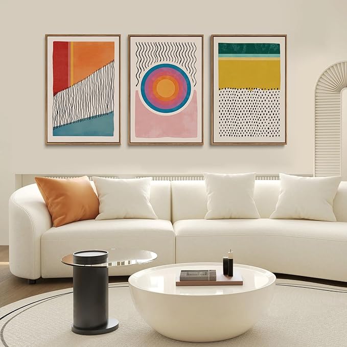 myusuar 3 Piece Large Modern Abstract Canvas Framed Wall Art - Image 3