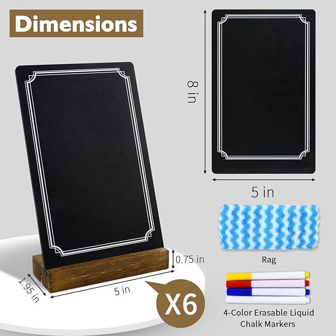6 Pack Small Chalkboard Signs - Image 6