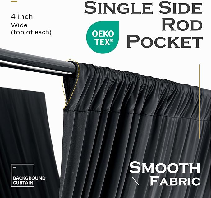PartyVillage 10ftx40ft Black Ceiling Curtain - Image 5