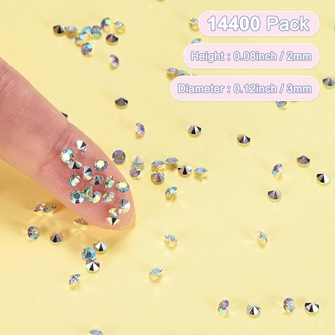 14400-Pack Acrylic Diamonds, 0.12 Inch/3mm Wedding Table Scatter Confetti - Image 3