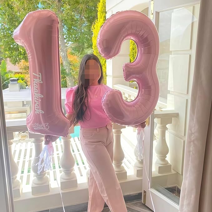 21 Balloons Number, Giant Pastel Pink Number 2 & 1 Helium Foil Balloon - Image 8
