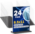 Acrylic Sign Holder 8.5 x 11, 24 Pack Clear Double-Sided Acrylic Display Stand by Succwoah