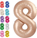 Helium Foil Light Brown Number 8 Balloon 40 Inch, Mylar Eight Numbers 8 18 28 by Upgesy