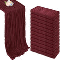 12 Pack Burgundy Cheesecloth Fall Table Runner 10ft Boho Gauze Fabric Cheese by Pepmily