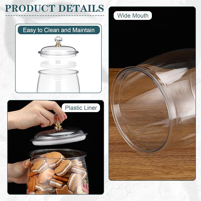 Nuogo 6 Pcs Plastic Candy and Cookie Jar - Image 4