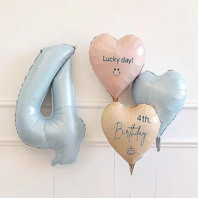 40 Inch Blue Large Numbers Balloons0-9, Number 4 Digit Helium Balloons - Image 4