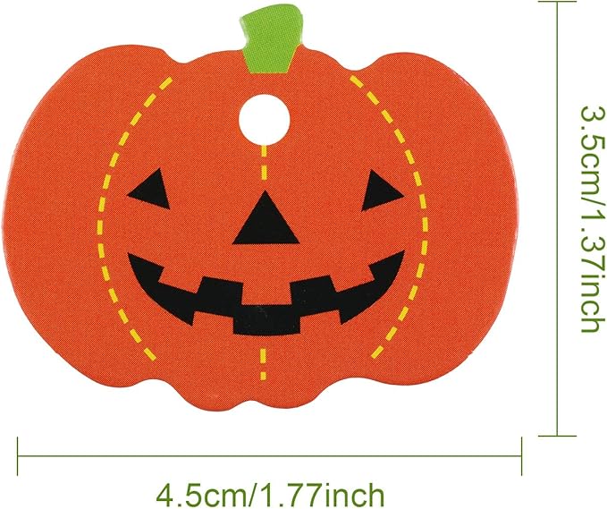 100 Pieces Halloween Pumpkin Gift Tags Paper Hanging Pumpkin Tags Pendants - Image 3
