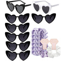 1+7 Pack Bachelorette Party Favor Retro Heart Sunglasses and Bridesmaid by Kmopom